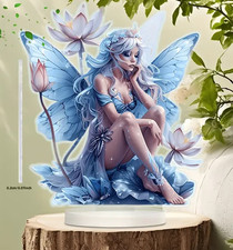 Acrylic Fairy with Lotus Desktop Sign