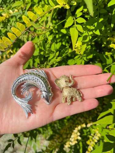 Vintage rare trifari elephant - trifari,