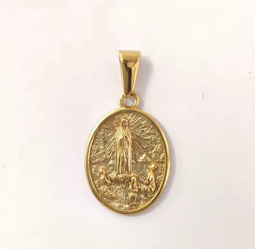Gold tone virgin mary - gold,