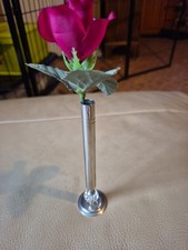 metal bud vase with  crystal