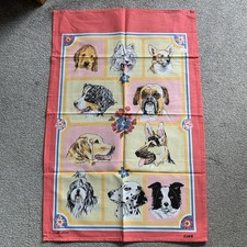 *DOGS /Dog breeds* colourful all cotton tea towel NWOT