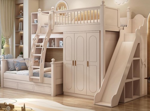 White wooden bunk - wooden,