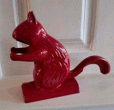Red Metal Squirrel Nutcracker