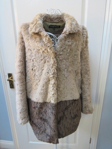 Warehouse faux fur coat size - warehouse,