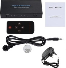 4 Way SPDIF / TosLink Switch Digital Optical Audio Splitter With IR Remote