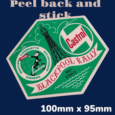 Blackpool Rally May 1965 Castrol Scooter Vintage Vinyl Sticker Li Tv Sx Sx Ld Px