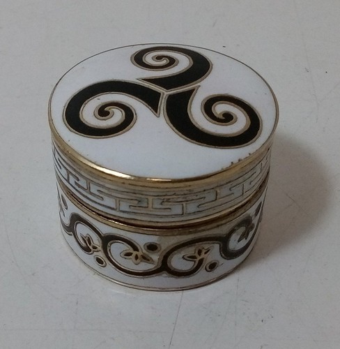 Ceramic trinket pot pill - trinket, black