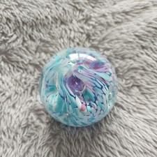 Vintage Caithness Glass Paperweight Blue/Lilac