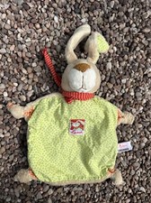 Sigikid Green Bunny Rabbit Comforter Soft Toy Blankie Soother Red Neckerchief