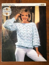 Sirdar 6618 knitting pattern ladies brushed chunky bobble slash neck sweater