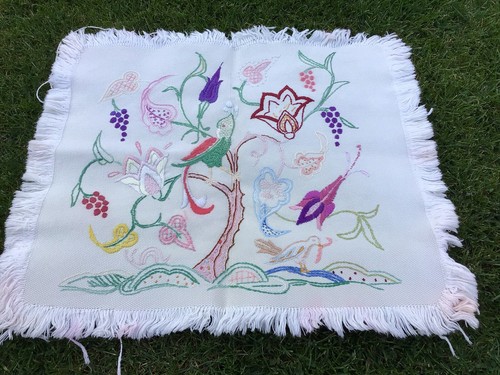 Vintage linen fabric hand - linen,