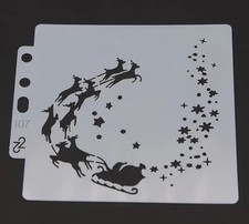 🇬🇧 Christmas stencil reusable. Painting Card making Crafts Scrap-booking Cake