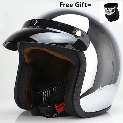 Open face motorcycle helmet - open,
