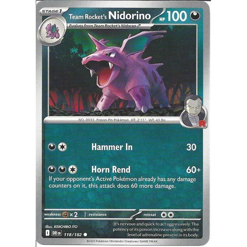 118 182 team rocket - 118/182, nidorino