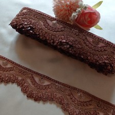 New 4+ Meters Fancy Rust Embroidery (Bridal Saree Sew On Trim Edge Border Lace
