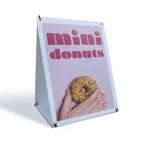 Mini donuts frame sidewalk - a-frame,