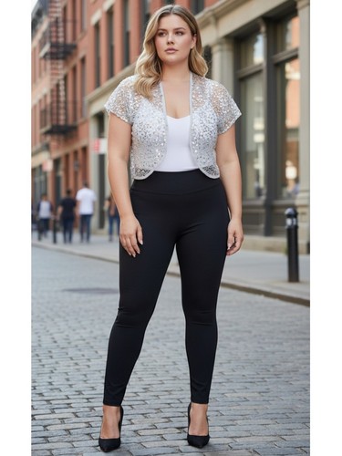 Ladies white lace silver - white,