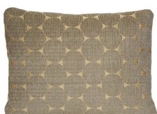 Taupe Gold Cushion Cover Circles Geometric Marvic Embroidered Fabric 40x30cm