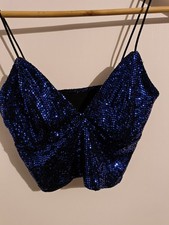 Blue Sequin Bralette Size 6