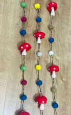 Handmade Felt Mushroom String