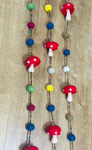 Handmade felt mushroom string - handmade,