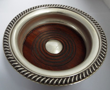 SUPERB LARGE 5.75" ANTIQUE SOLID STERLING SILVER WINE BOTTLE COASTER HEAVY 221g