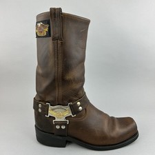 Harley Davidson Men's Boots Brown Harness Motorcycle Biker Cowboy Size Fit UK9