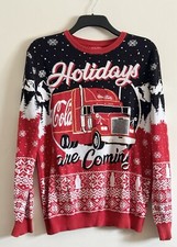 Coca Cola Christmas Jumper Men’s Holidays Coming MEDIUM Truck Primark Truck Xmas