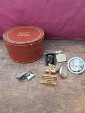 Vintage Leather Cuff Links Box