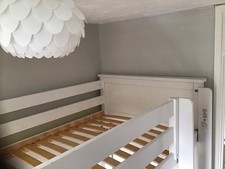 Habitat Brooklyn high Sleeper Bed White, Study Bed, Solid Wooden Frame.