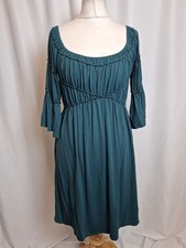 Studio M Y2K Jersey Dress Gypsy Style Green 3/4 Sleeve Maid Women's Small C5202
