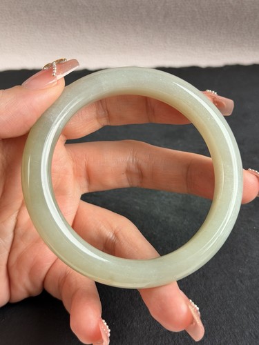 Natural nephrite jade bangle - natural,