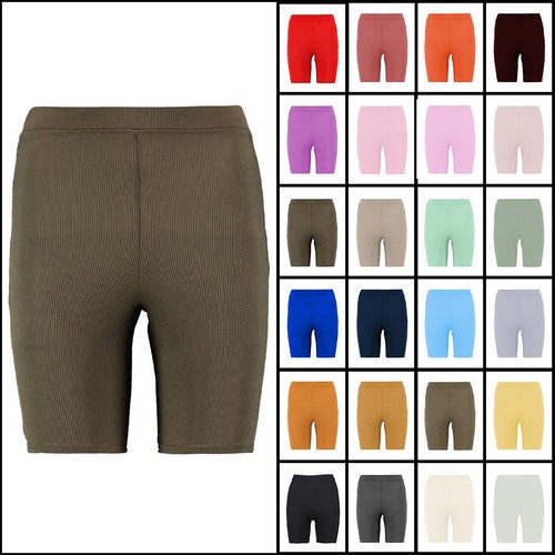 Ladies stretchy ribbed shorts - ladies,