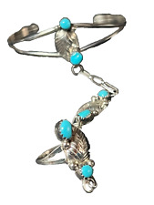 Sterling Silver Bracelet & Ring Set Native American Navajo Turquoise Jewellery