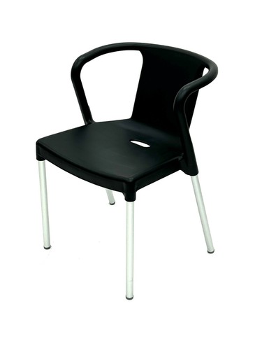 Black plastic stacking - , chairs