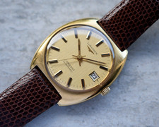 1975 Longines Gold Men's Watch Automatic Conquest Rare Mechanical Dress Watch