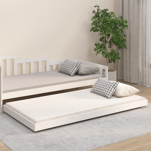 Bed frame solid pine white - bed,