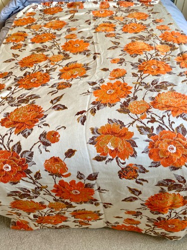 Vintage 1970s floral curtain - vintage,