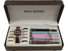 Nina Myers Quartz Watch Set with Interchangeable Straps T2080 HY47
