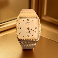 Rotary Gold-Tone Rectangular