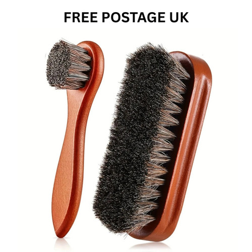 Piece horsehair shoe brush - 2-piece,
