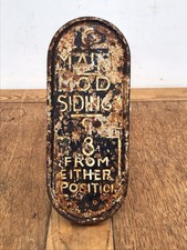 VINTAGE CAST IRON SOUTHERN RAILWAY SIGN, MAIN M.O.D SIDING SIGN / PLAQUE