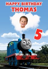 PERSONALISED THOMAS THE TANK ENGINE PHOTO BIRTHDAY ANY OCCASION GREETING CARD