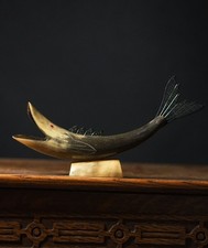 Vintage Hand Carved Horn Fish