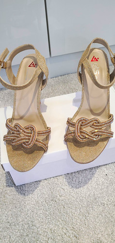 Gold glitter strappy ankle - glitter,