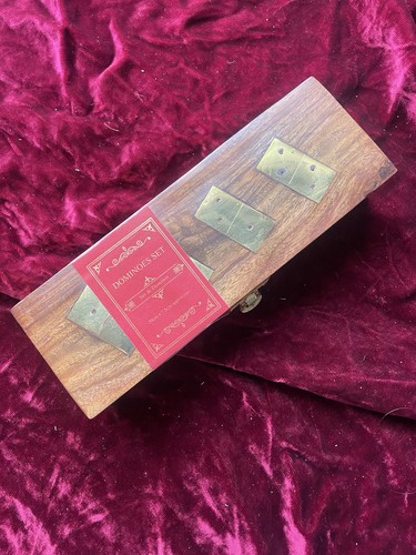 Wood and brass dominoes set - brass,