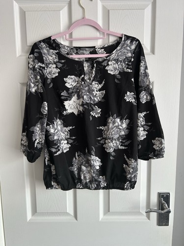 Bhs black grey floral - black, blouse