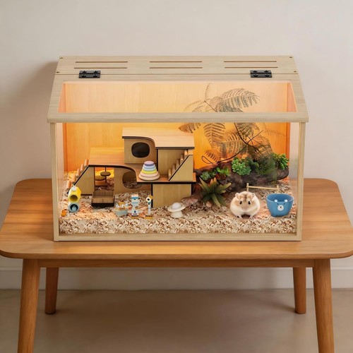 Wooden hamster cage - hamster, large