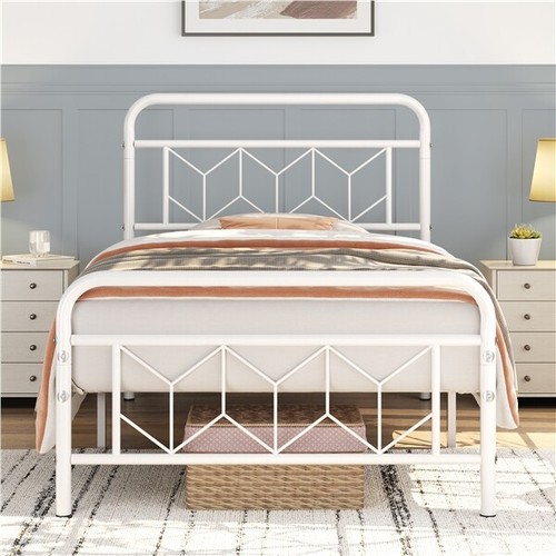 Single double metal bed frame - single/double,