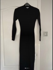 Zara Black Long Sleeved Backless Dress Size Small Brand New